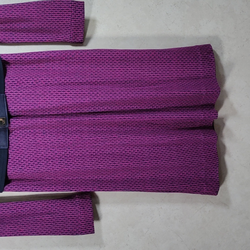 Tory Burch Purple Midi Shirt Dress with Black Belt - Size XS - Picture 5 of 15